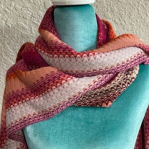 Missoni Multi-colored Striped Fringe Scarf